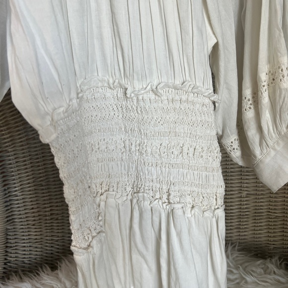 Cleobella mini dress size small in cream,  puff sleeves. - Picture 2 of 6